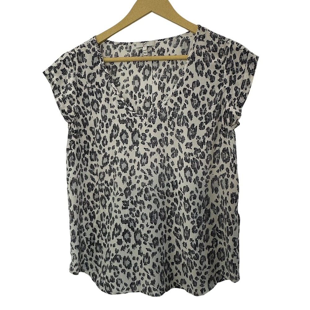 Joie‎ Silk Leopard Print V-Neck Blouse Women Small Mob Wife